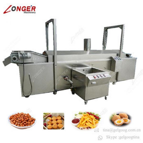 Commercial Chicken Pork Skin Potato Plantain Banana Chips Production Line Broad Beans Deep Fryer Green Peas Frying Machine #1 image